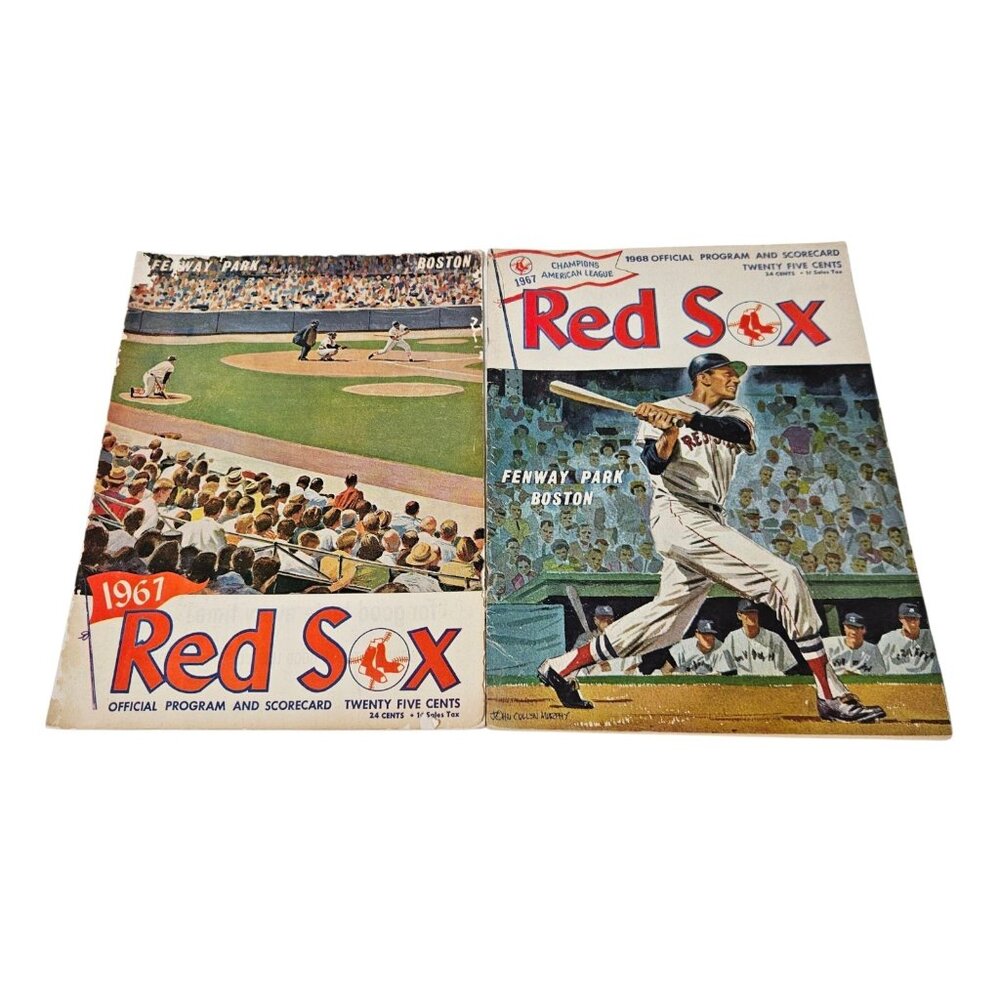 1967 & 1968 Boston Red Sox Program and Scorecard Lot of 2 vs. Kansas City &Calif